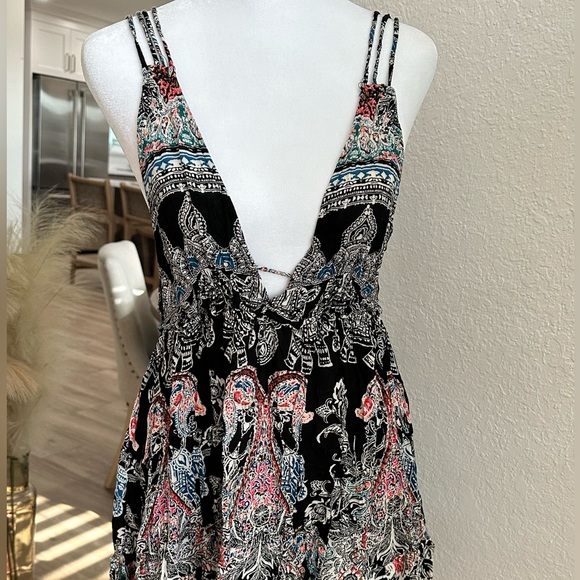 Intimately Free People me to you mini slip dress in black combo size small - Picture 9 of 15